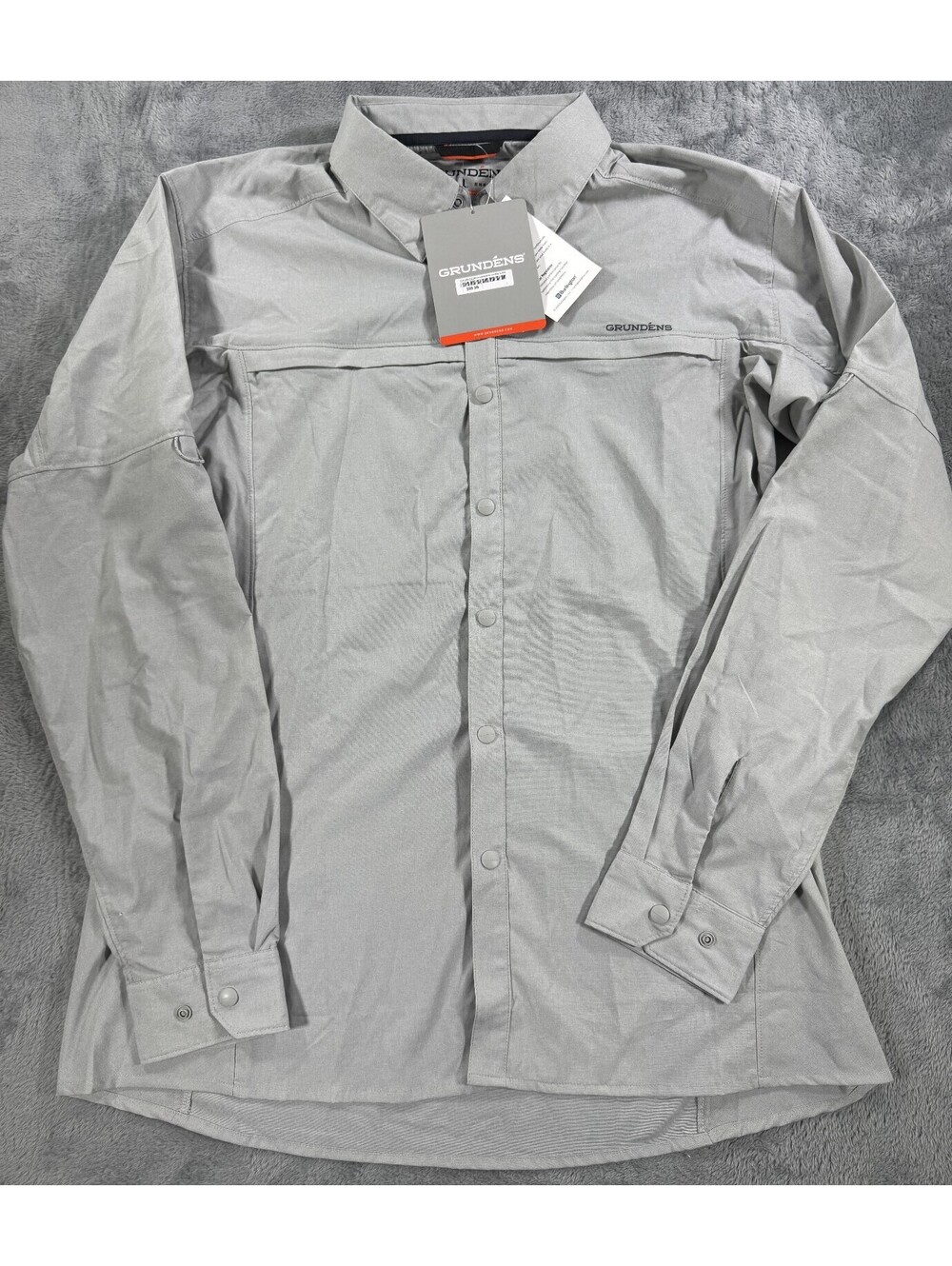Grundens Bayamo Men's Cooling Long Sleeve Lightweight Fishing Shirt Size L Gray